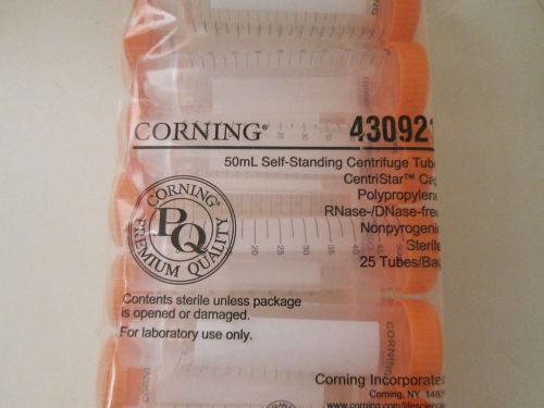 Corning 50ml centrifuge tubes, self-standing; centristar cap, #430921; qty 25 for sale