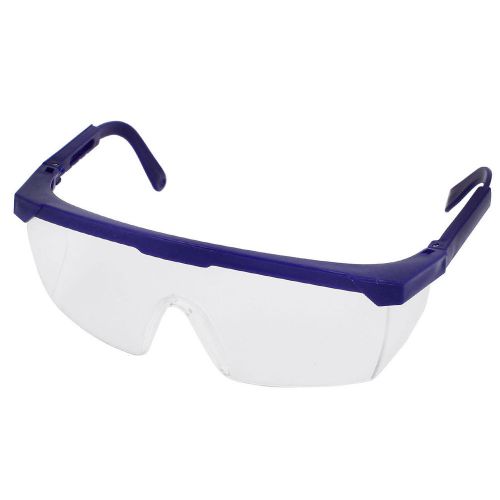 Blue Plastic Frame Clear Lens Adjustable Arm Welding Goggles Protector Glasses
