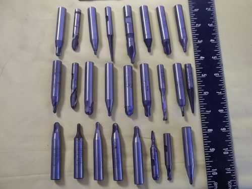 Lot of 25 End Mill Tools Older Mixed Lot Machinist Tools Cleveland Durham