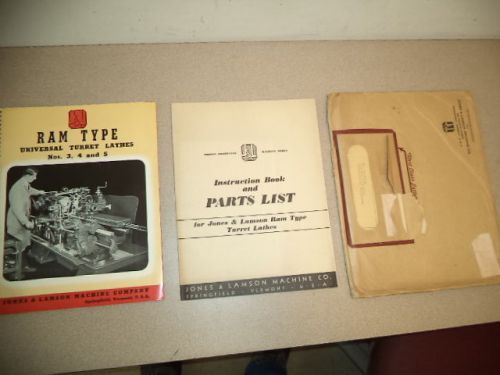 1937 Jones and Lamson Turret Lathe Manuals and Parts List Grouping EXIP