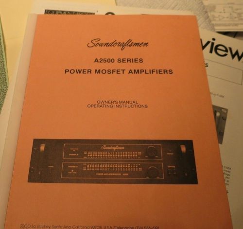 Soundcraftsmen A2500 seies Power Amplifiers Owners Manual &amp; related paperwork