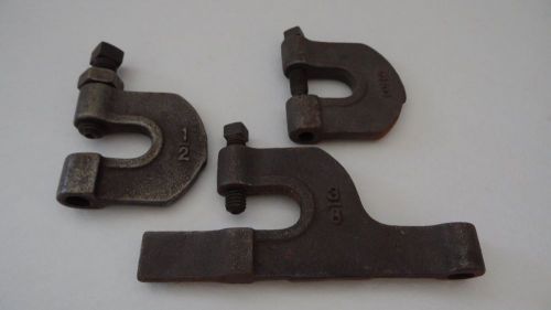Vtg. Lot of Cast Iron Steampunk Upcycle 3/8 &amp; 1/2&#034; Beam Clamps &#039;G&#039;
