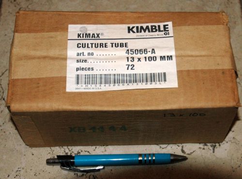 72 Kimble 45066A-161 Glass Culture Tube 16x125mm w/PTFE Lined Phenolic Screw Cap