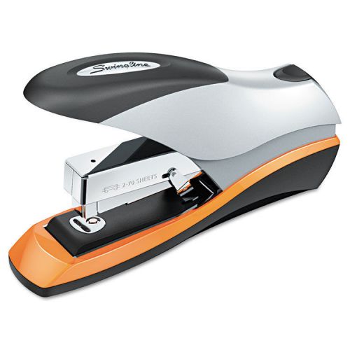 Optima desktop stapler, 70-sheet capacity, silver/orange/black for sale