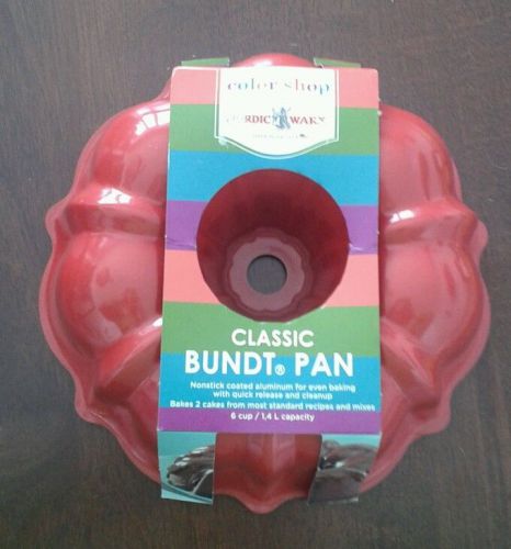 New Nordic-Ware 6 Cup Bundt Cake Pan, Classic Style,  Red,  Made in USA