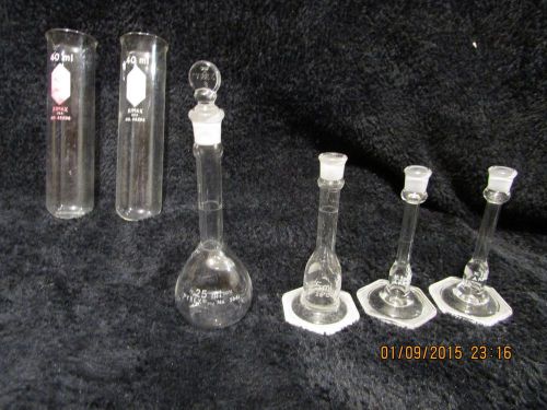 Pyrex volumeteric flasks 25ml,kimax 5ml,1ml,laboratory equipment,40ml test tube for sale