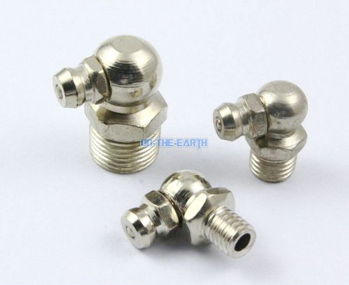 10 Pieces M12 Nickel Plated Iron 90 Degree Grease Zerk Grease Nipple Fitting