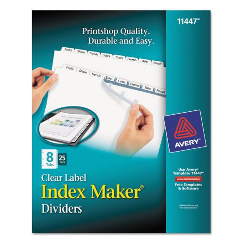 Index maker clear label dividers, 8-tab, letter, white, 25 sets for sale