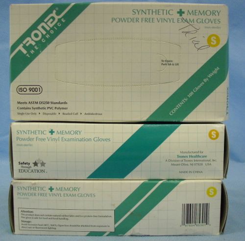 3 Boxes/100ea Tronex Healthcare Synthetic + Memory Exam vinyl  Gloves #8530-10