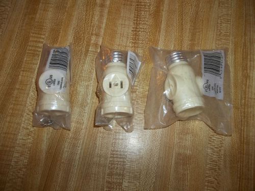 Lot of 3 BRAND NEW PULL CHAIN Lampholder Adapter GE1707 - 70 AG - Off white