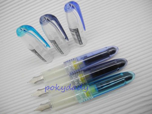 Clear Blue &amp; Blue &amp; BlueBlack Pilot SPN-20F Petit 1 fine nib Fountain pen