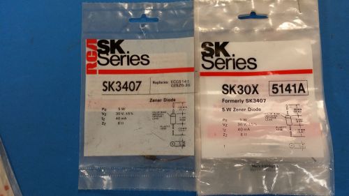 (7 PCS) SK3407/SK30X (NTE5141A EQUAL) ZENER DIODE - 30.0V 5W 5% AXIAL LEADED