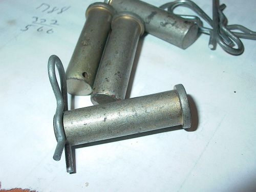 LOT OF FOUR PLATED STEEL CLEVIS PINS 1/2&#034; S 1-1/2&#034; USABLE WITH COTTER PIN