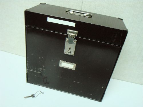 Mystrong - vintage lockable fold out expandable heavy metal file box, safe box for sale