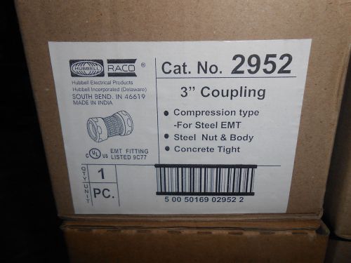 HUBBELL/RACO 2952 3&#034; EMT COMPRESSION COUPLING STEEL