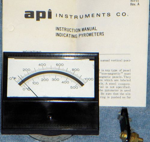 Api instruments i/c type jt/c 7035-8204 shielded meter 3 1/2 inch dual range new for sale