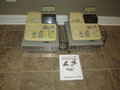 2 Sanyo ECR-425 Cash Registers With Keys And Instruction / Programming Manual