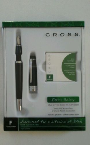 Cross Bailey Fountain Pen - Black - New in Box $35