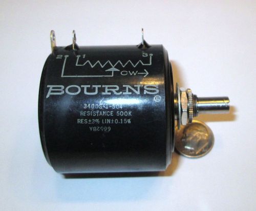 Bourns 3400s-1-504 5 watt 500k ohm 10-turn precision ww potentiometer refurb. for sale