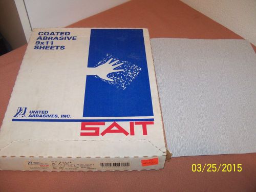 BOX OF 100 SAIT COATED ABRASIVE 9 X 11 SHEETS SANDPAPER*84042 * 220 GRIT