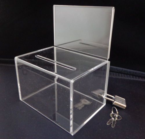 Ultra-Mini Small clear Donation Box 4 inch wide