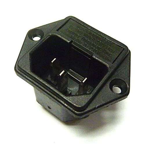 Iec 320 c14 3p inlet male power socket 250v 10a w fuse holder ul csa for sale