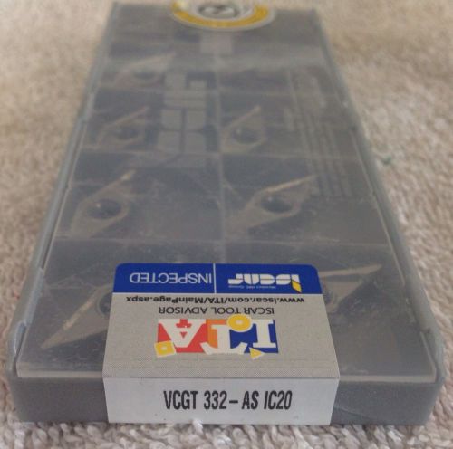 Iscar vcgt 332 ic20  inserts. 1 factory pack (10 inserts) for sale