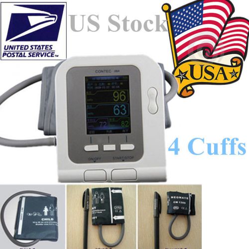 CE/FDA CONTEC 08A Digital Blood Pressure Monitor 4 Cuffs+Software USPS Shipment