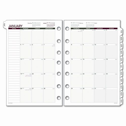Day Runner Express Monthly Planning Pages Refill, 8-1/2 x 11, 2015