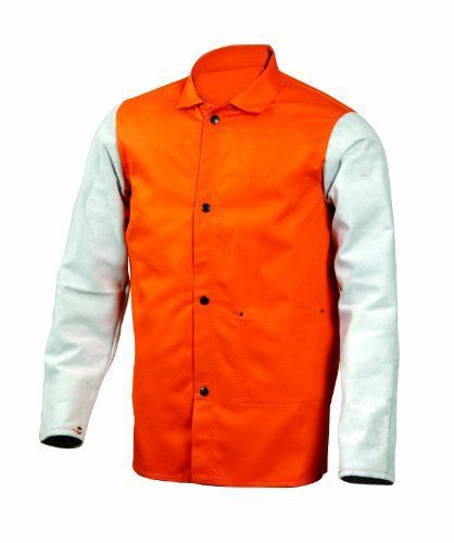 Steiner 12402 30-Inch Jacket  Weldlite Plus Orange Flame Retardant Cotton  Gray