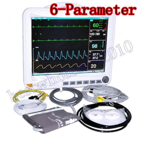 6-parameter 15 inch screen patient monitor cardiac monitor icu ccu  machine for sale