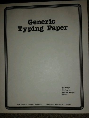 Generic Typing Paper 50 sheet  pad from Douglas Stewart Company Madison Wisconsi