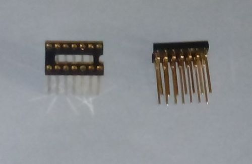 Lot of 25-  14 pin IC DIP sockets with Gold plated pins - (25)pcs - 514-AG10F