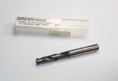 YG1 Carbide Dream Coolant Fed Drill 9.7mm 2FL 3XD TiAlN 47mm x 89mm &lt;2039&gt;