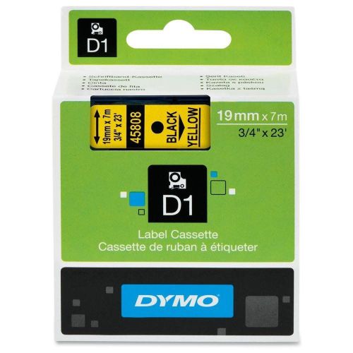 Dymo black on yellow d1 label tape 45808 for sale