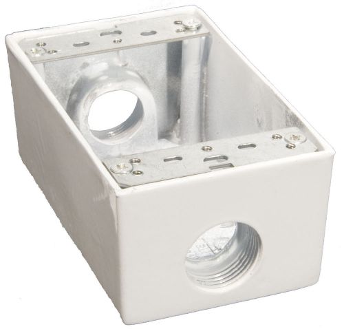 Weatherproof Boxes - 1 Gang 18 Cubic Inch Capacity - 3 Outlet Holes 0.5&#034; D Lugs