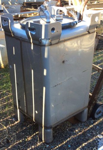 Transtore 80 Gallon Stainless Steel IBC DOT Tote Tank Containment/Fittings