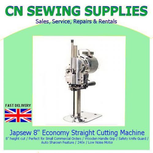 NEW Japsew 8&#034; Economy Straight Cutting Machine all fabrics &amp; materials