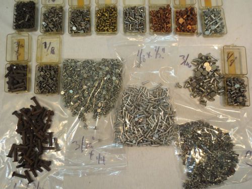 1000&#039;S OF Solid Aluminum/BRASS/COPPER/STEE/ 1/8&#034; 3/16&#034;  1/4&#034; Rivets ANTIQUE