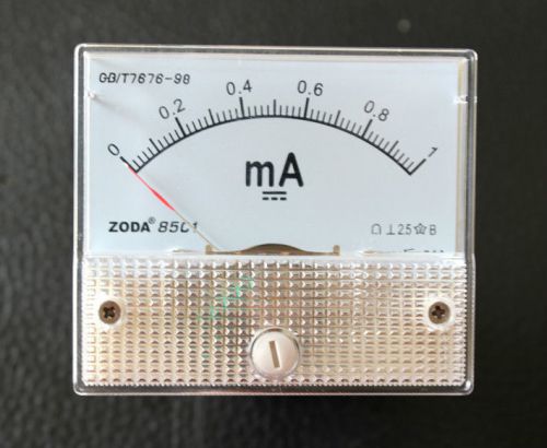 DC 0-1mA Analog Amp Meter Ammeter Current Panel New