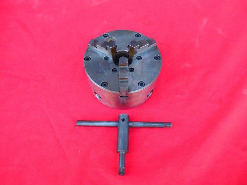 BUCK 6&#034; 3-JAW LATHE CHUCK WITH THREADED MOUNT MODEL 1434 MADE IN USA