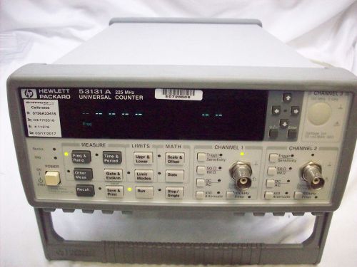 HP AGILENT 53131A 225 MHz UNIVERSAL COUNTER CALIBRATED !