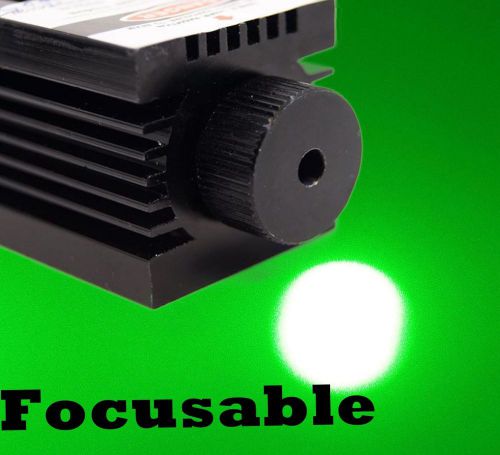 Focusable 12V 532nm 100mW TTL Green Laser Module/Solid Industrial Design w/ fan