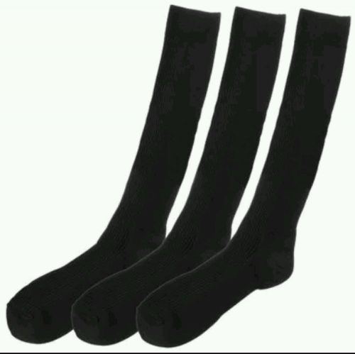 Medical/Nursing Long Nurse Compression Socks, Black, 3 Count