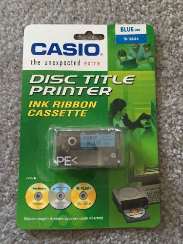 Casio Disc Title Printer Ink Ribbon Cassette (BLUE) TR-18BU-s BRAND NEW &amp; SEALED