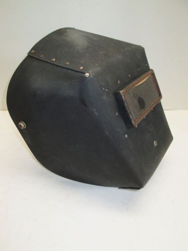Vintage industrial marquette #10 riveted welding helmet ironwork steampunk for sale