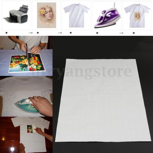 T-Shirt Laser/Inkjet Iron-On Heat Print Transfer Paper For Light Color Fabric A3