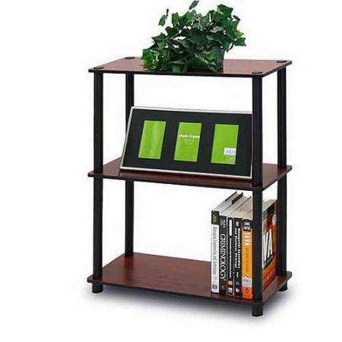 Three tier no-tools compact multipurpose shelf display rack storage cherry for sale