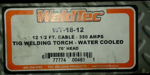 WELDTEC WT-18-12.  350AMP  TIG WELDING TORCH -WATER COLED. 70. HEAD