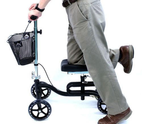Knee scooter walker foldable leg crutch brakes karman kw-100-bk black new for sale